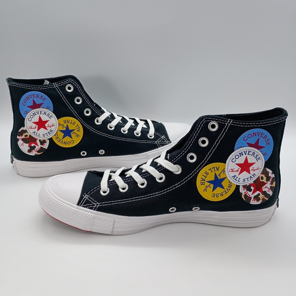 Converse Chuck Taylor All‎ Star Hi Multi Patch Black 166734C Mens 10 Womens 12 - Picture 8 of 11